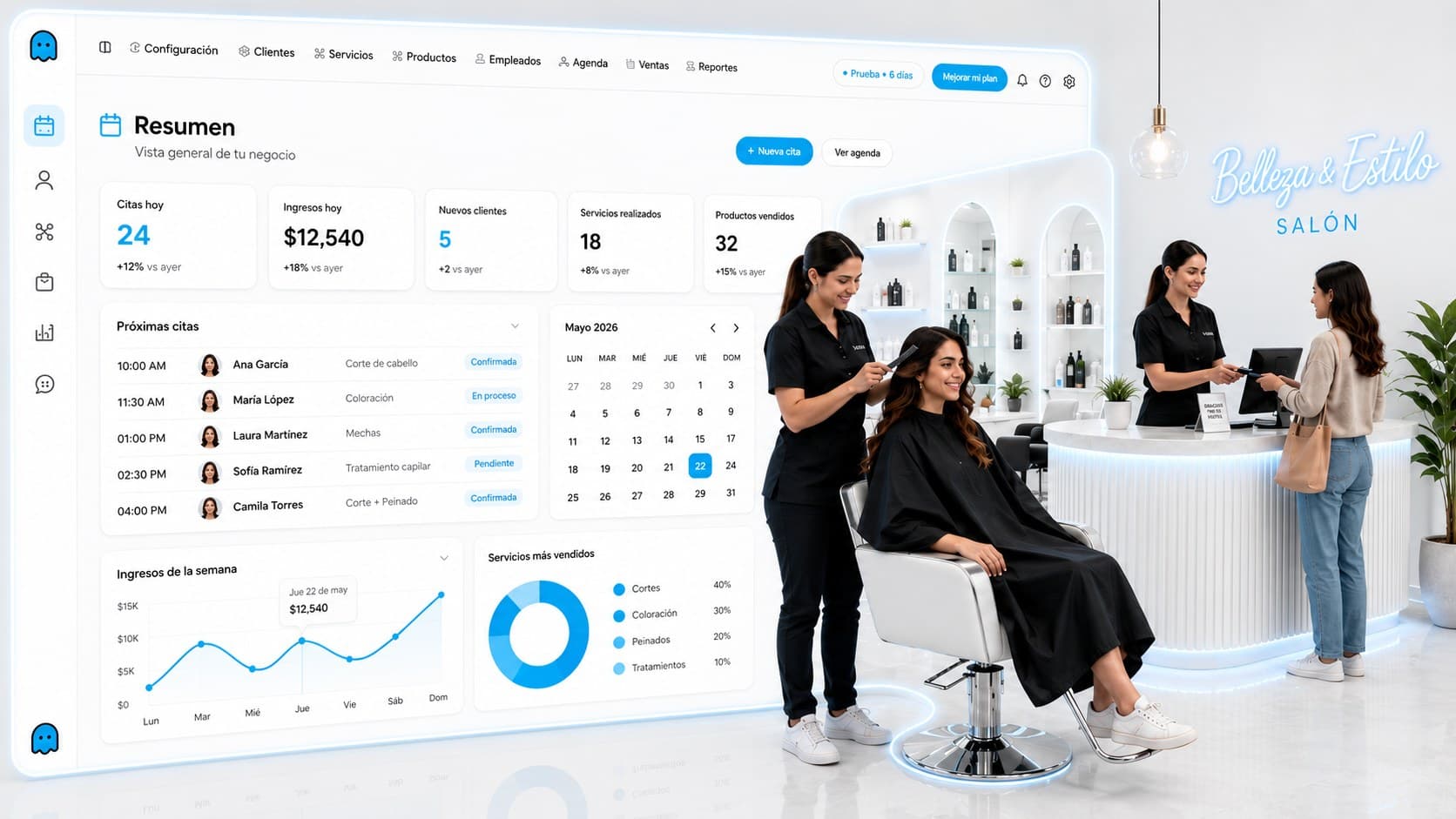 Colombian salon running on PhantomApp